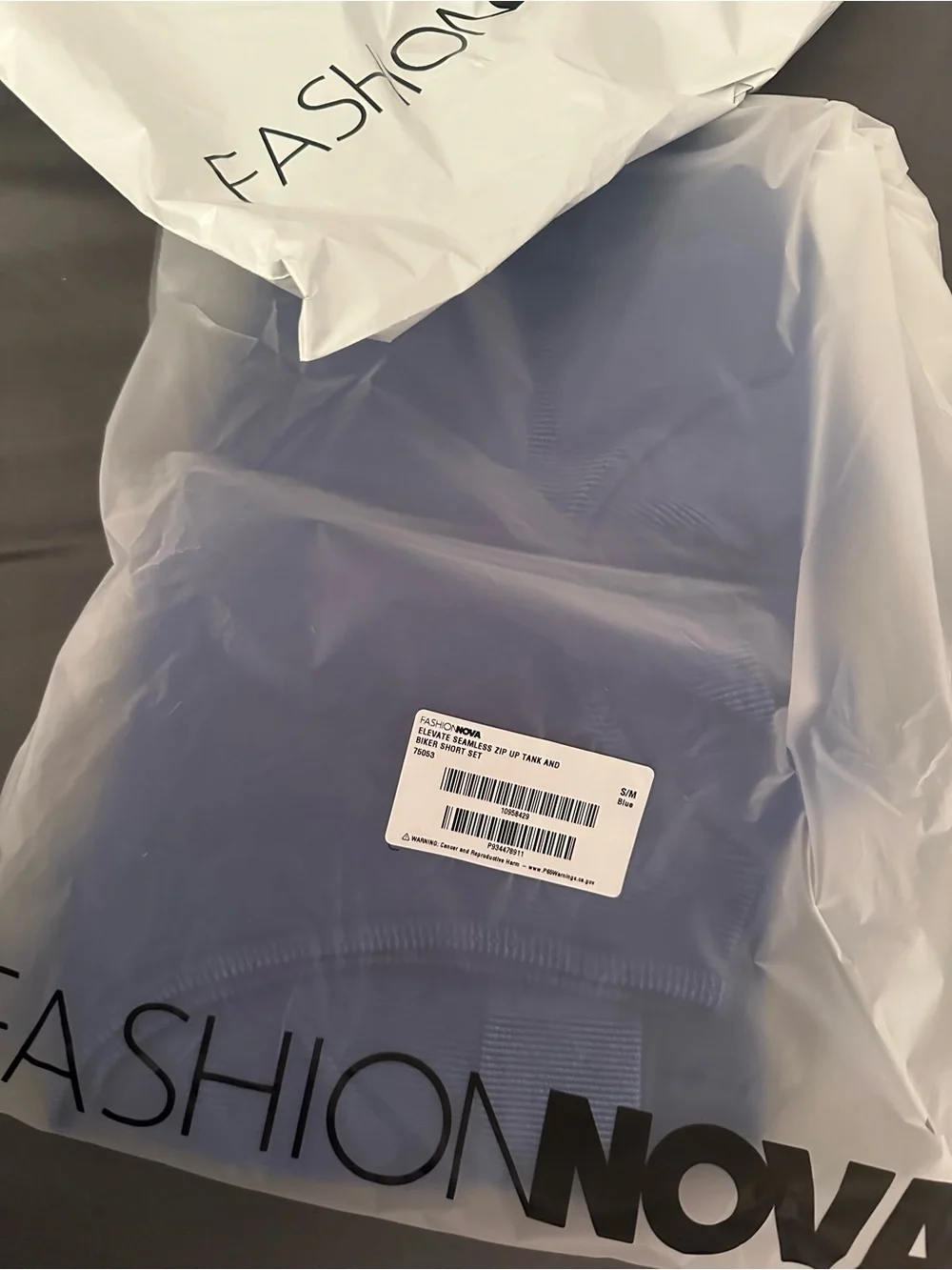 Fashion Nova Blue Ribbed High-Waist Bike Shorts